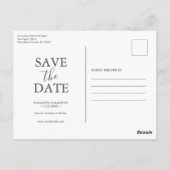 Hochzeit in Urlaubsort Save the Date Postkarten (Rückseite)