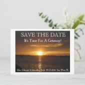 Hochzeit in Urlaubsort Save the Date. Save The Date (Stehend Vorderseite)