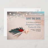Hochzeit in Urlaubsort Save the Date Ticket Ankündigungspostkarte (Vorne/Hinten)