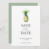 Hochzeit in Urlaubsort Save the Date tropisch (Vorne/Hinten)