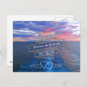 Hochzeit in Urlaubsort Save the Date | tropischer Ankündigungspostkarte (Vorne/Hinten)