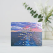 Hochzeit in Urlaubsort Save the Date | tropischer Ankündigungspostkarte (Stehend Vorderseite)