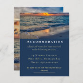 Hochzeit in Urlaubsort Sonnenschirme Unterkunft Begleitkarte (Vorne/Hinten)