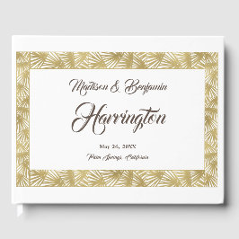 Hochzeit in Urlaubsort, Strand, Palmen, Goldfolie Gästebuch