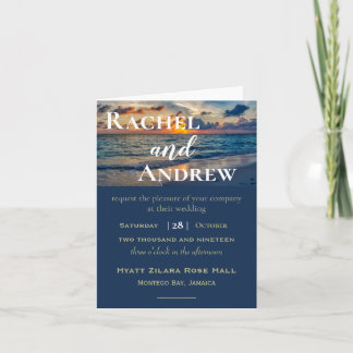 Hochzeit in Urlaubsort Sunny Skies Einladung Hochz
