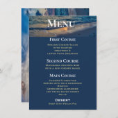 Hochzeit in Urlaubsort Sunny Skies Wedding Menu Begleitkarte (Vorne/Hinten)