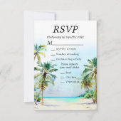 Hochzeit in Urlaubsort Tropical Beach RSVP Karte (Vorderseite)