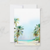 Hochzeit in Urlaubsort Tropical Beach RSVP Karte (Rückseite)