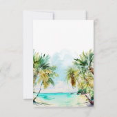 Hochzeit in Urlaubsort Tropical Beach RSVP Karte (Rückseite)