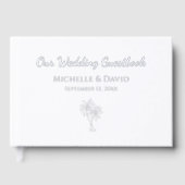 Hochzeit in Urlaubsort Tropical Palm Trees Elegant Gästebuch (Vorderseite)