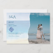 Hochzeit in Urlaubsort Tropical Seascape Einladung (Rückseite)