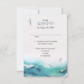 Hochzeit in Urlaubsort UAWG am Strand RSVP Karte (Vorderseite)