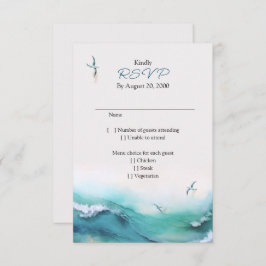 Hochzeit in Urlaubsort UAWG am Strand RSVP Karte