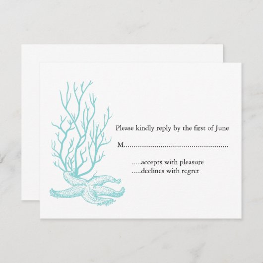 Hochzeit in Urlaubsort UAWG RSVP Karte (Vorne/Hinten)