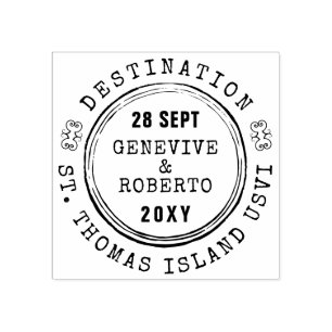 Hochzeit in Urlaubsort Vintag Passport Airmail Sti Gummistempel
