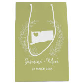 Hochzeit in Urlaubsort von Connecticut-Karten Mittlere Geschenktüte (Vorderseite)