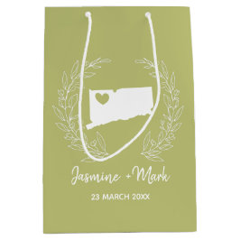 Hochzeit in Urlaubsort von Connecticut-Karten      Mittlere Geschenktüte