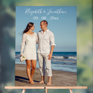 Hochzeit in Urlaubsort von personalisierten Fotos Acrylschild