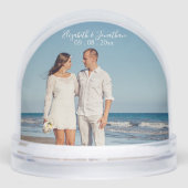 Hochzeit in Urlaubsort von personalisierten Fotos Schneekugeln (Vorderseite)