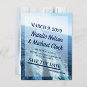 Hochzeit in Urlaubsort von Schiffs-Yachten Save th Ankündigungspostkarte (Vorne/Hinten)