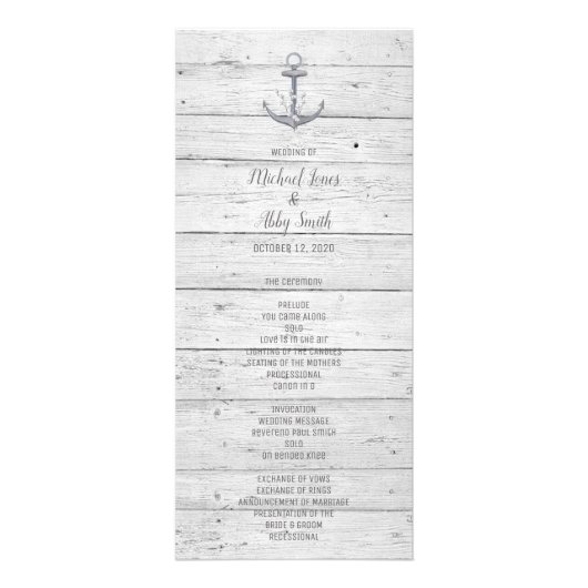 Hochzeit in Urlaubsort von Strandankern Werbekarte (Vorne)