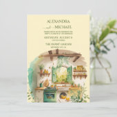 Hochzeit in Urlaubsort Wasserfarbe Zitrus Lemon Einladung (Stehend Vorderseite)