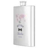 Hochzeit in Urlaubsort Weltkarte des TRAUZEUGEN Flachmann (Links)