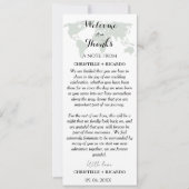 Hochzeit in Urlaubsort Willkommen & Danke Tischkar Einladung (Vorderseite)