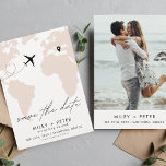Hochzeit in Urlaubsort World Map Foto Save The Date<br><div class="desc">Die perfekte Möglichkeit, Ihre kommende Hochzeit in Urlaubsort zu verkünden - unser Save the Date Produkt! Dieses personalisierte Produkt mit einem wunderschönen Weltkarte-Design und einem individuell anpassbaren Button, das den Ort Ihres besonderen Tages kennzeichnet, verlasse Ihren Gästen einen bleibenden Eindruck. Mit der Möglichkeit, das Button nach Belieben zu bewegen, können...</div>