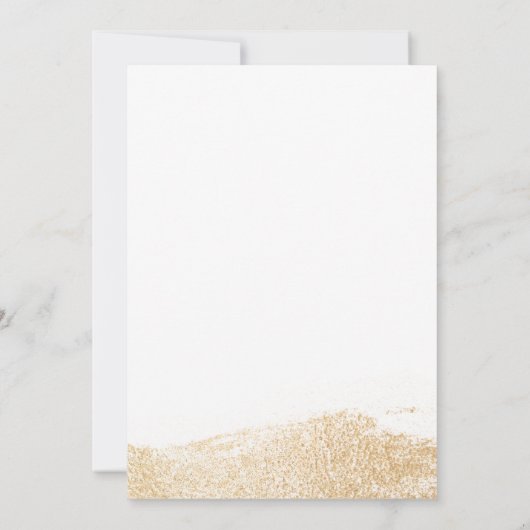 Hochzeit in Urlaubsort World Map Gold Einladung (Rückseite)