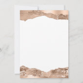 Hochzeit in Urlaubsort World Map Rose Gold Einladung (Rückseite)