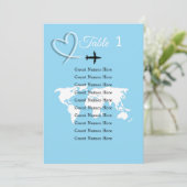 Hochzeit in Urlaubsort World Map Table Card Card Einladung (Stehend Vorderseite)