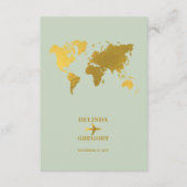 Hochzeit in Urlaubsort World Passport Sage Green G Begleitkarte (Vorderseite)