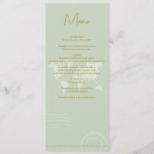 Hochzeit in Urlaubsort World Passport Sage Green G Menükarte (Vorderseite)