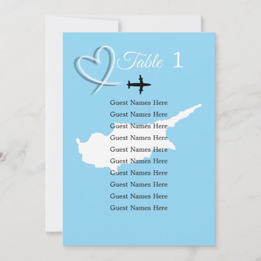 Hochzeit in Urlaubsort Zypern Karte Plan Karte (Vorderseite)