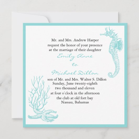 Hochzeit in Urlaubsorts-Einladung Einladung (Vorderseite)