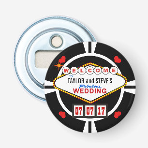 Hochzeit in Vegas Casino Gefallen Poker Chip Flaschenöffner