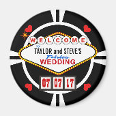 Hochzeit in Vegas Casino Gefallen Poker Chip Magnet (Vorne)