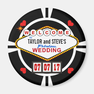 Hochzeit in Vegas Casino Gefallen Poker Chip Magnet