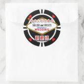 Hochzeit in Vegas Casino Gefallen Poker Chip Runder Aufkleber (Tasche)