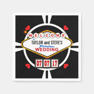 Hochzeit in Vegas Casino Gefallen Poker Chip Serviette