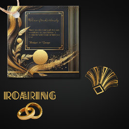 Hochzeit in Vintagem schwarzem Gold der 20er Jahre Geschenkanhänger