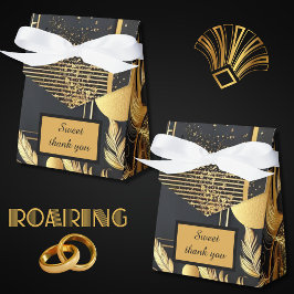 Hochzeit in Vintagem schwarzem Gold der 20er Jahre Geschenkschachtel