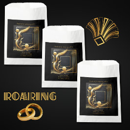 Hochzeit in Vintagem schwarzem Gold der 20er Jahre Geschenktütchen