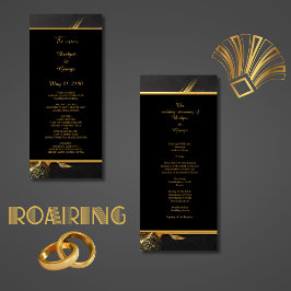 Hochzeit in Vintagem schwarzem Gold der 20er Jahre Programm