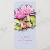 Hochzeit in Wasserlilie Rosa Menükarte (Rückseite)