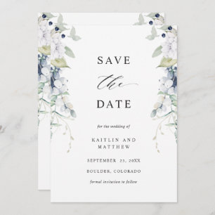 Hochzeit in Weiß und Blau Save The Date