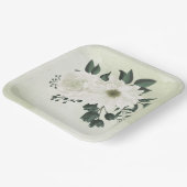 Hochzeit in weißem Blumen Pappteller (Gewinkelt)