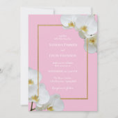 Hochzeit in weißer Orchidee Einladung (Vorderseite)