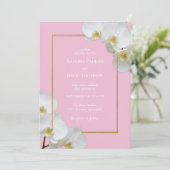 Hochzeit in weißer Orchidee Einladung (Stehend Vorderseite)